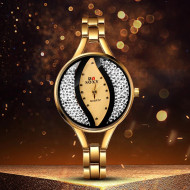 ceas de dama elegant auriu cu cristale