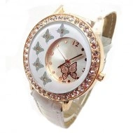 Ceas dama White & Golden Butterfly