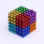 Cub bile magnetice multicolore, 216 piese, DOAR PENTRU COPII + 10 ANI