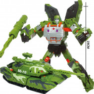 Jucarie ieftina interactiva tip Transformers - 19 cm, Military style