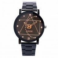 Ceas barbatesc Kevin, cu geam fatetat - Black