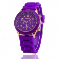 Ceas dama, din silicon, purple (mov) cu auriu