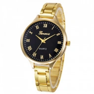 Ceas dama Geneva Black & Golden Clasic Style