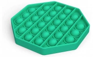 Jucarie Pop It, antistres, forma octogon, verde, diametru 13 cm
