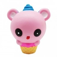 Jucarie Squishy, Jumbo, foarte parfumata, model vafa cu ursulet