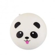 Jucarie Squishy, model ursulet panda cu limbuta roz