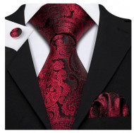 Set cravata + batista + butoni - matase naturala 100% - model 123