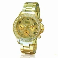 Ceas dama Geneva Crystal - auriu, cutie eleganta cadou