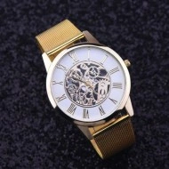 Ceas dama tip skeleton - auriu cu alb - Img 2