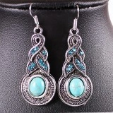 Cercei dama stil vintage / chic cu Turquoise si cristale