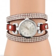 ceas dama cu cristale Sophie - red wine