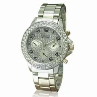 Ceas dama Geneva Crystal - argintiu, cutie eleganta cadou