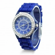 Ceas de dama Geneva cu cristale - Blue - Img 2