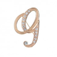 Eleganta brosa cu cristale - litera - G