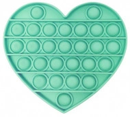 Jucarie Pop It, antistres, forma inima, verde, diametru 13 cm