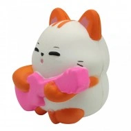 Jucarie Squishy, Jumbo, foarte parfumata, model pisicuta cu chitara - Img 2