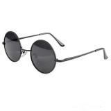 Ochelari de soare Dark Black, stil retro, rama metalica