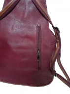 Rucsac dama Go Freely, model visiniu cu maro, cu breloc margarete, RC005 - Img 2