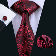 Set cravata + batista + butoni - matase naturala 100% - model 12