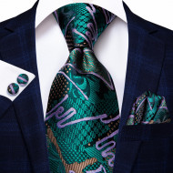 Set cravata + batista + butoni - matase naturala 100%, tesatura Jaquard - model 35