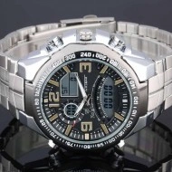 Ceas barbatesc masiv, dual - time, stil sport / militar + cutie cadou - Img 2