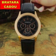 Ceas dama, Geneva, model cu auriu (negru)