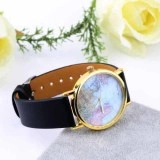 Ceas de dama modern ieftin cu harta lumii ( curea neagra ) - Img 2