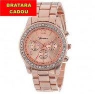 Ceas Geneva, de dama, cu cristale - rose gold