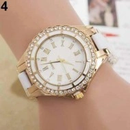Elegant ceas de dama, cu cristale, combinatie stilata de culori