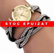 Fancy elegant watch - negru