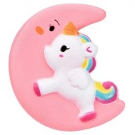Jucarie Squishy, parfumata, semiluna cu inorog, roz