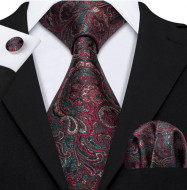 Set cravata + batista + butoni - matase naturala 100% - model 44