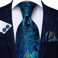 Set cravata + batista + butoni - matase naturala 100%, tesatura Jaquard - model 36