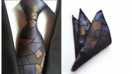 Set cravata + batista - matase 100%, tesatura Jaquard - model 58