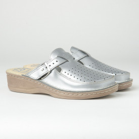 Kožne papuče 635-B21 srebrne
