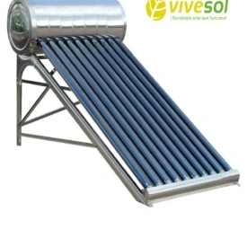 Calentador Solar de Agua marca ViveSol - 10 Tubos de vidrio para 3 personas en Baja Presión (Gravedad-Tinaco)