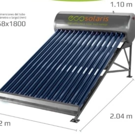 Calentador Solar de Agua marca EcoSolaris - 15 tubos de vidrio para 5 personas (Alta Presión)