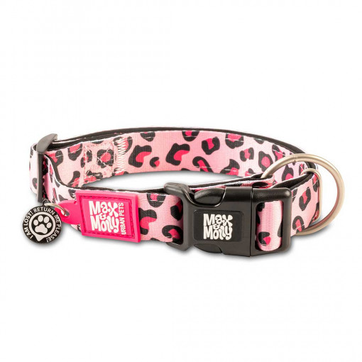 Pametna ogrlica za pse sa ID-om pink leopard
