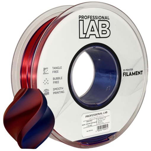 Filament Profesional LAB Silk PLA Dual Color Rosu Albastru 1.75 mm 1 kg