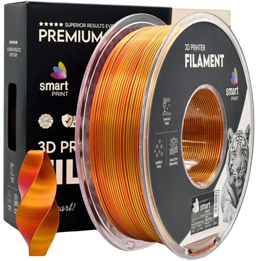 Filament Smart Print Silk PLA Dual Color Rosu Auriu 1.75 mm 1 kg