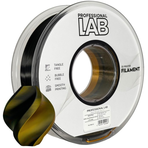 Filament Profesional LAB Silk PLA Dual Color Negru Auriu 1.75 mm 1 kg