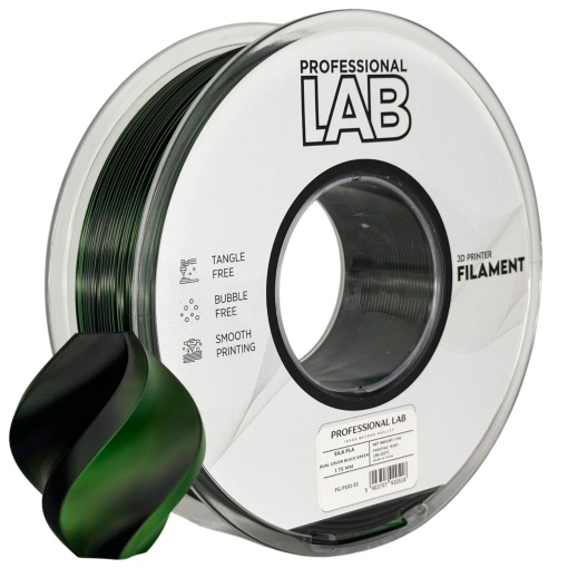 Filament Profesional LAB Silk PLA Dual Color Negru Verde 1.75 mm 1 kg