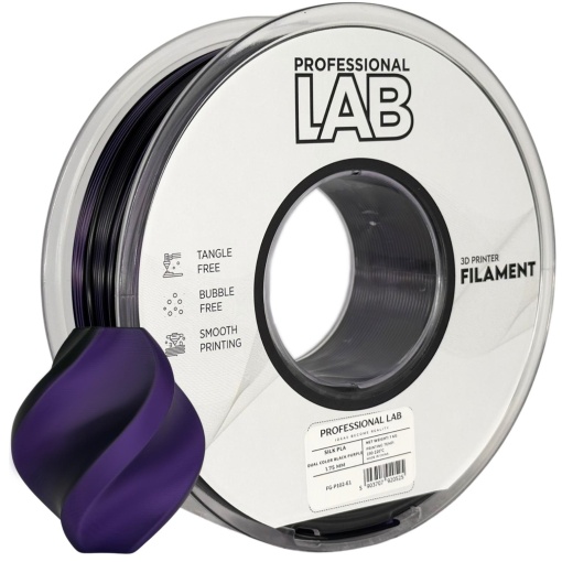 Filament Profesional LAB Silk PLA Dual Color Negru Mov 1.75 mm 1 kg
