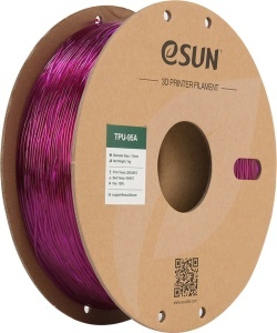 Filament elastic TPU-95A eSUN Translucent Purple 1,75 mm 1 kg