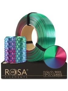 Filament Rosa 3D ReFill PLA Magic Silk Aurora Blue-Purple-Green 1,75mm 1Kg