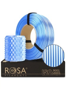 Filament Rosa 3D ReFill PLA Magic Silk Frozen (white + blue) 1,75mm 1Kg