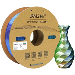 Filament Jamg He PLA Silk Tricolor Green Blue Orange( verde albastru portocaliu)1 kg 1.75 mm