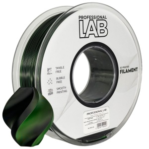 Filament Profesional LAB Silk PLA Dual Color Negru Verde 1.75 mm 1 kg