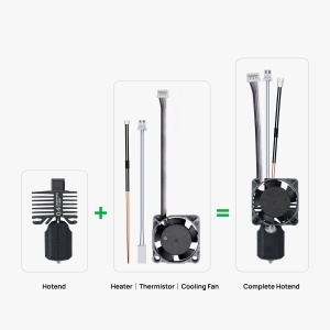 Hotend complet pentru Bambu Lab seria X1 0.4mm Hardened Steel