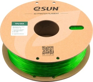 Filament elastic TPU-95A eSUN Translucent Green 1,75 mm 1 kg - Img 3